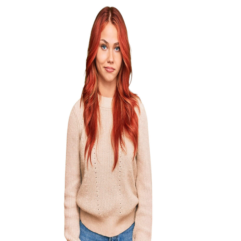 18"Red Carrot Hair Extension